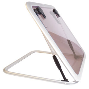 Marin lucka, låg profil eloxerad aluminium 420 x 420mm