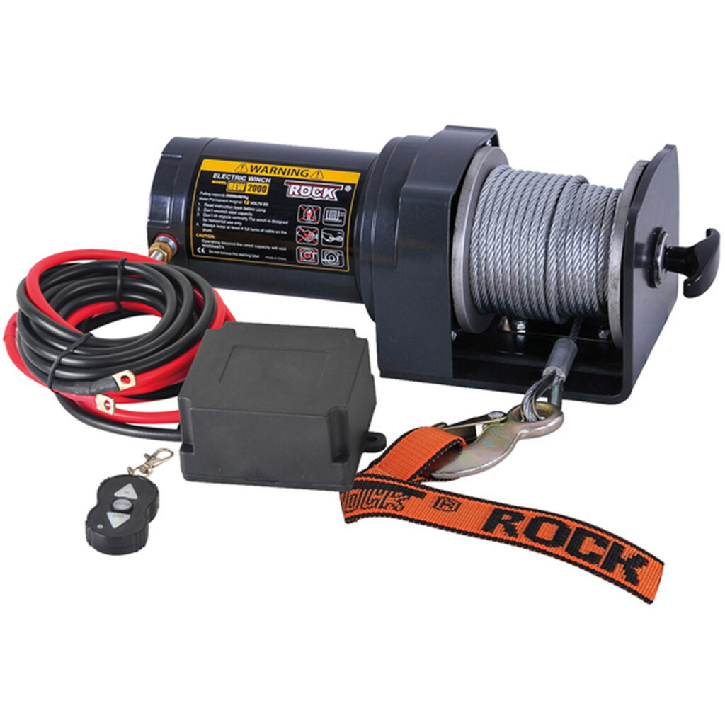 Rock RP2000 elektrisk trailervinsch 12 Vdc 1.9HK (1.4Kw) 907kg