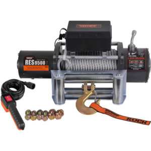 Rock res9500 elektrisk trailervinsch 12 vdc 4.9hk (3.6kw) 4313 kg med wire