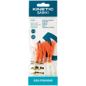 Kinetisk Sabiki liten bläckfisk makrill/torsk, Orange/glitte
