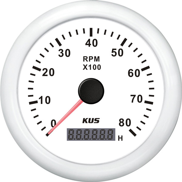 Kus Varvräknare bensin 0-8000rpm vit 12/24v ø85