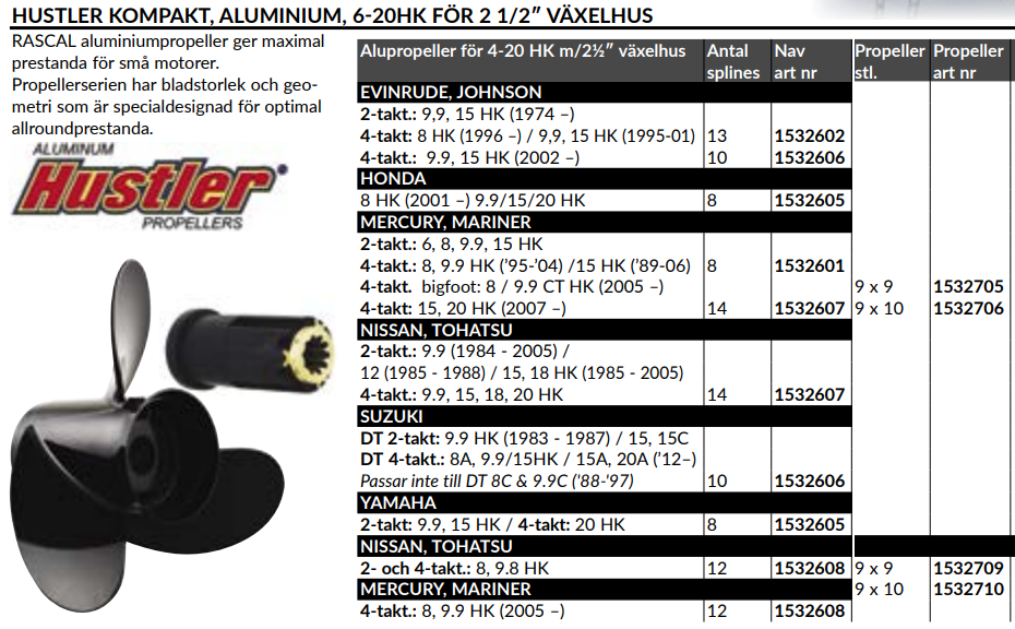 Nav - Evinrude/johnson, 13 splines (hub 202) - Bild 2