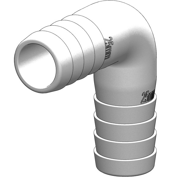 Trudesign Vinkelstycke 90° 50mm vitt