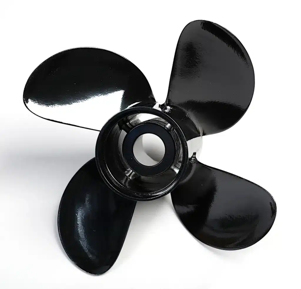 Propeller 4-bladig, 10 5/8 X 12, stigning 12 tum, Mercury, Honda, Johnson, Evinrude, Tohatsu, Yamaha