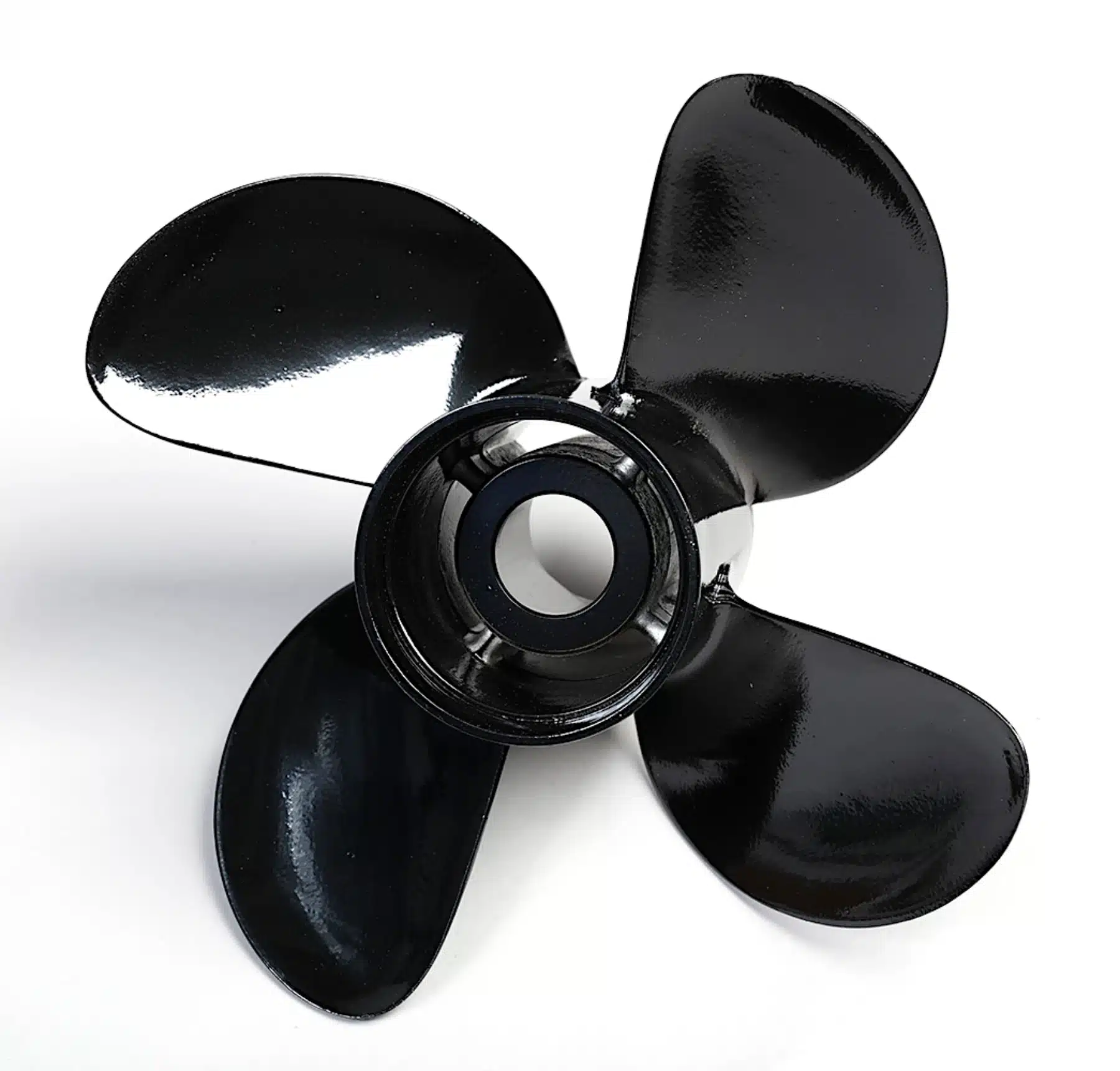 Propeller 4-bladig, 10 5/8 X 12, stigning 12 tum, Mercury, Honda, Johnson, Evinrude, Tohatsu, Yamaha